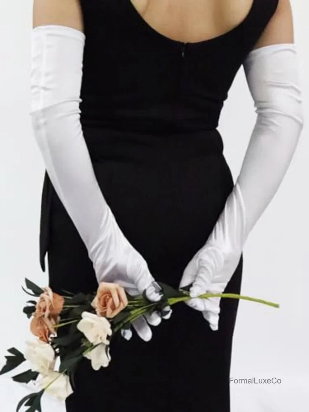 Satin Elbow-Length Opera Gloves for Women Evening Party Wedding Accessory